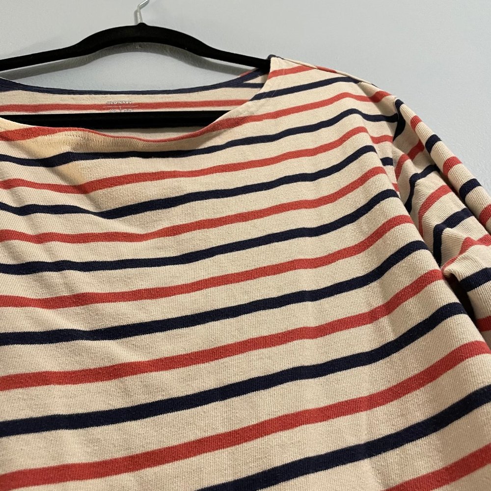 Thick-Knit Striped Long-Sleeve Boat-Neck Tee